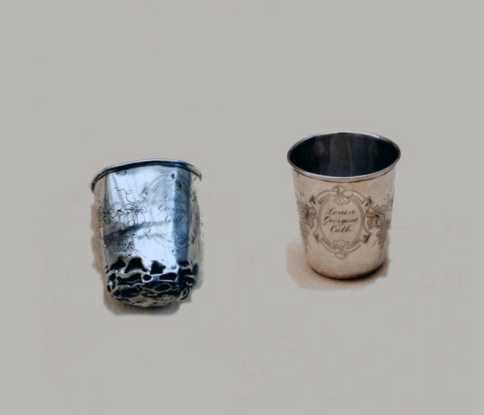 Antique silver christening mug