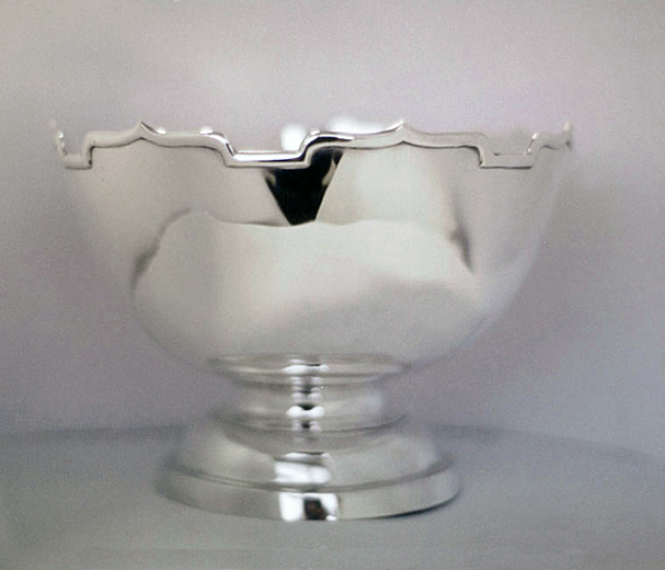 silver rose bowl
