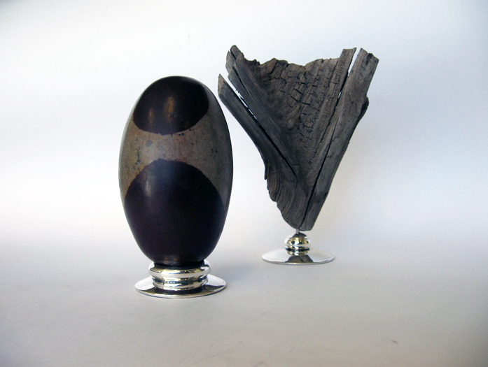 Stone, wood and silver
